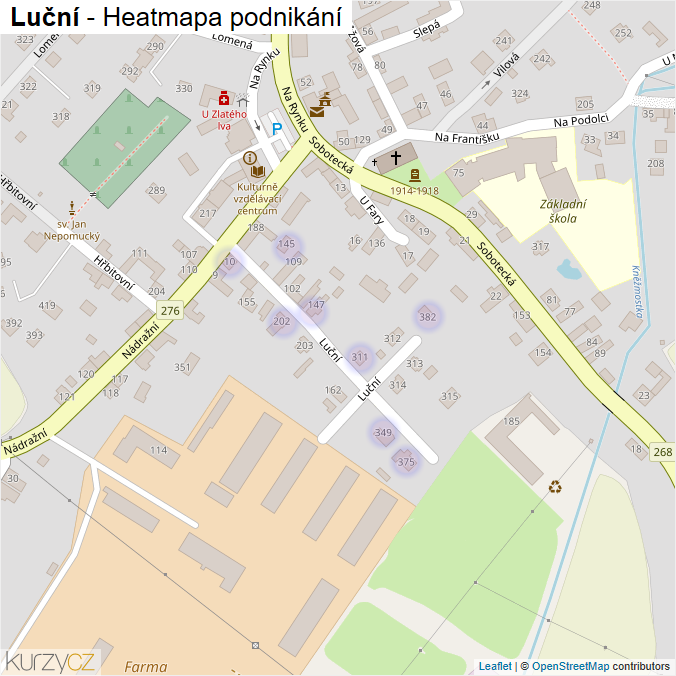 Mapa Luční - Firmy v ulici.