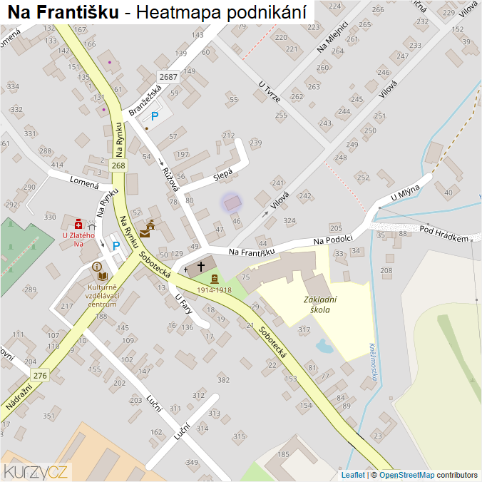 Mapa Na Františku - Firmy v ulici.