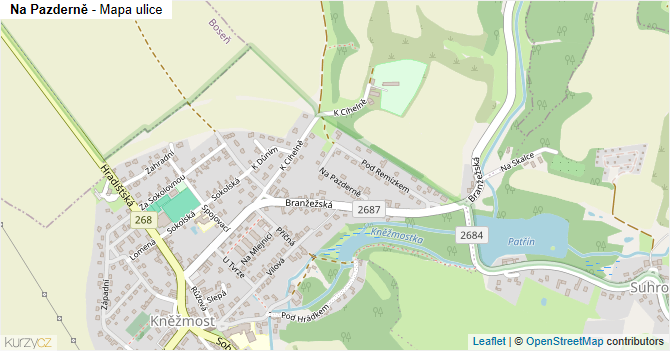 Na Pazderně - mapa ulice