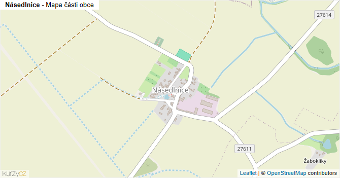 Násedlnice - mapa části obce