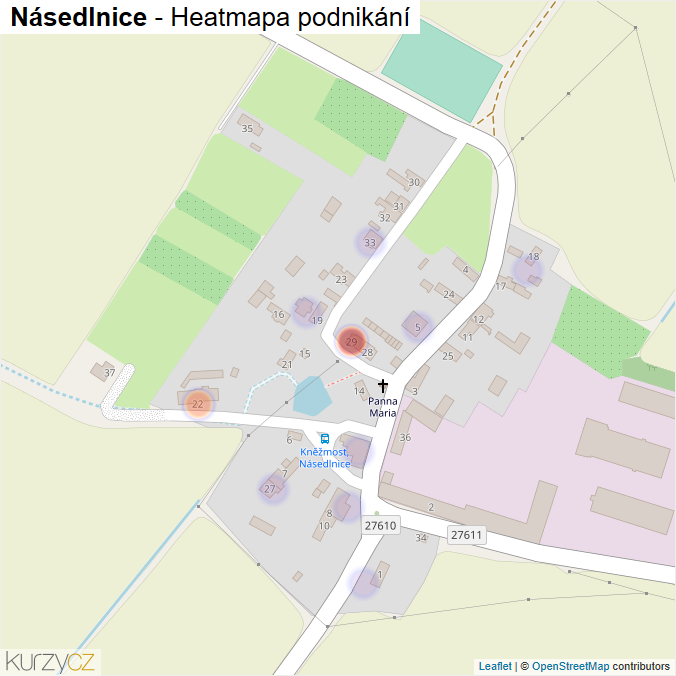 Mapa Násedlnice - Firmy v části obce.