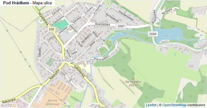 Pod Hrádkem - mapa ulice