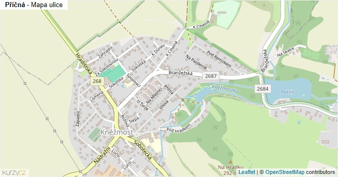 Příčná - mapa ulice