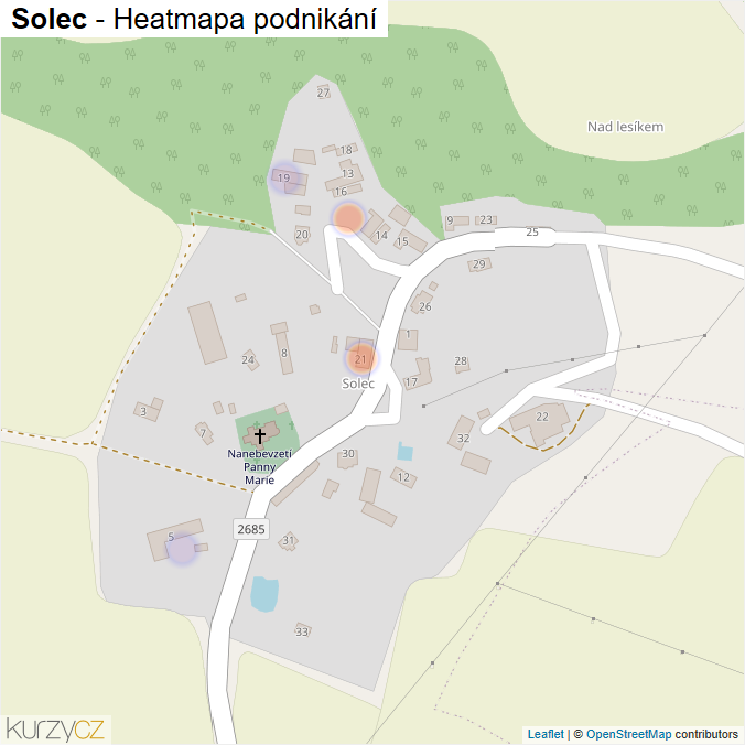 Mapa Solec - Firmy v části obce.