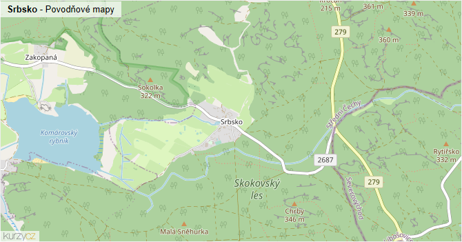 Srbsko - záplavové mapy stoleté vody