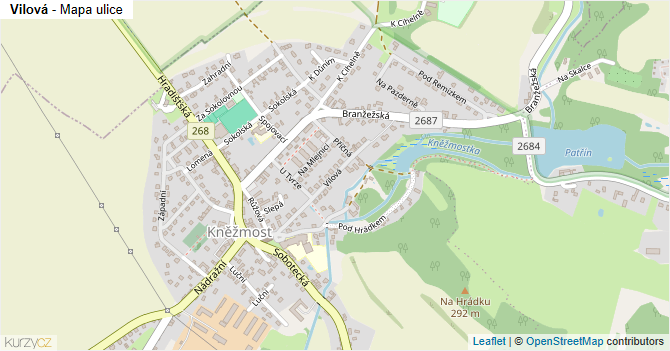 Vilová - mapa ulice