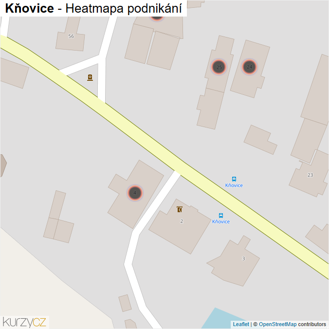 Mapa Kňovice - Firmy v obci.