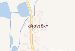 Kňovičky v obci Kňovice - mapa části obce