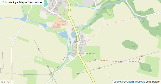 Kňovičky - mapa části obce