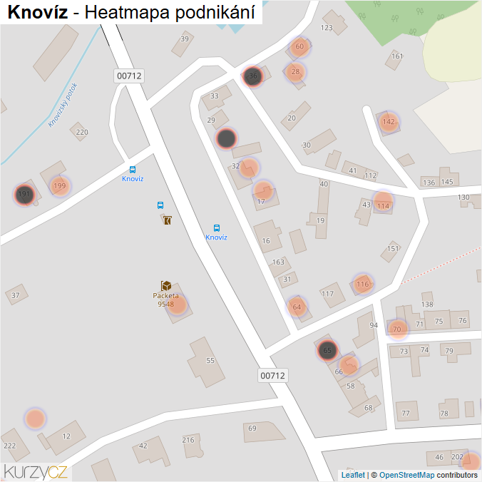 Mapa Knovíz - Firmy v obci.