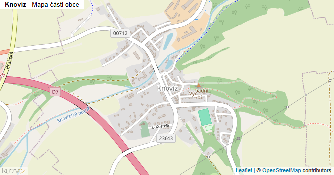 Knovíz - mapa části obce