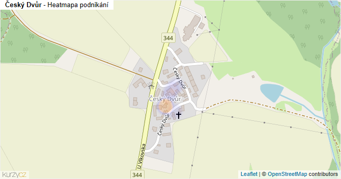 Český Dvůr - mapa podnikání