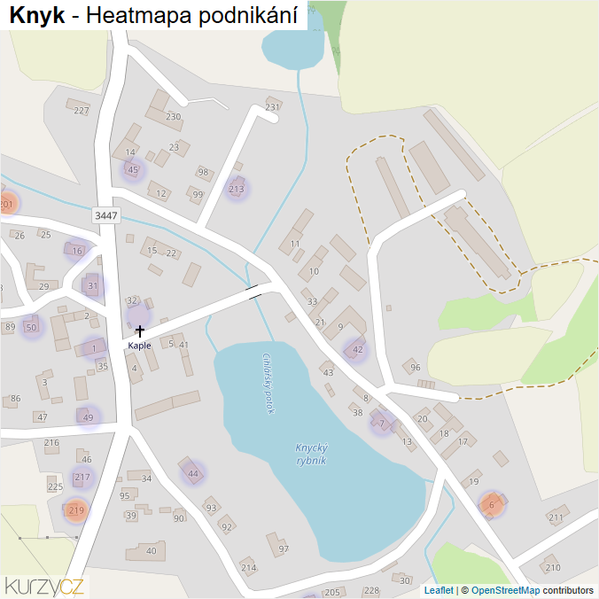 Mapa Knyk - Firmy v části obce.