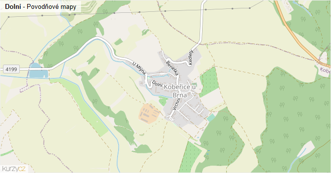 Dolní - záplavové mapy stoleté vody