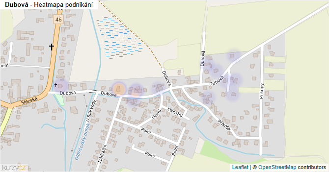 Dubová - mapa podnikání