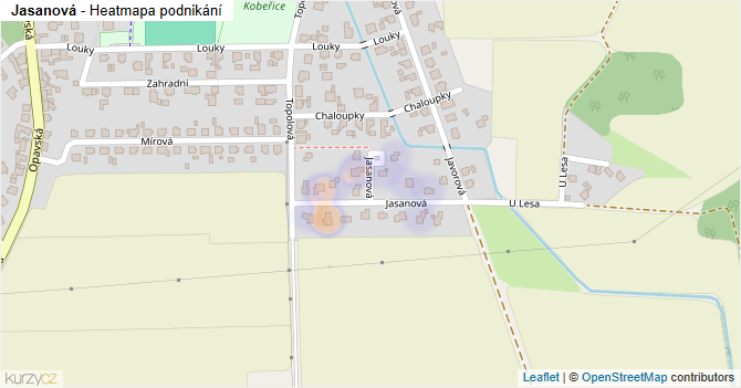 Jasanová - mapa podnikání