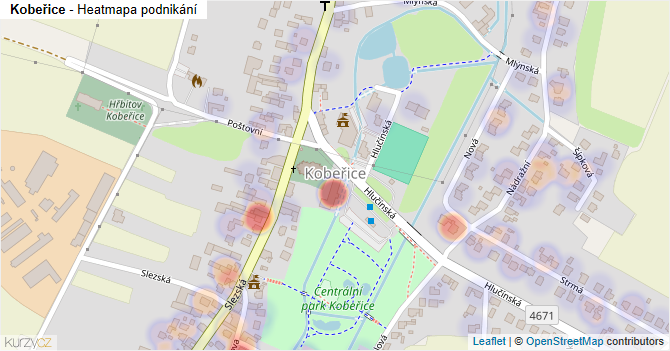 Kobeřice - mapa podnikání