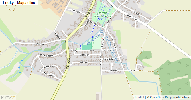 Louky - mapa ulice