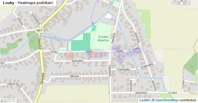 Louky - mapa podnikání