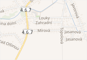 Mírová v obci Kobeřice - mapa ulice