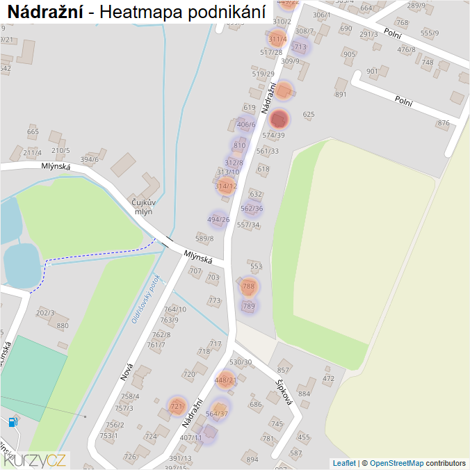Mapa Nádražní - Firmy v ulici.