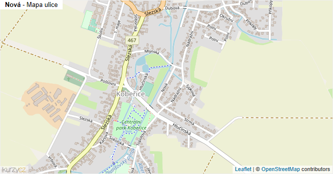Nová - mapa ulice