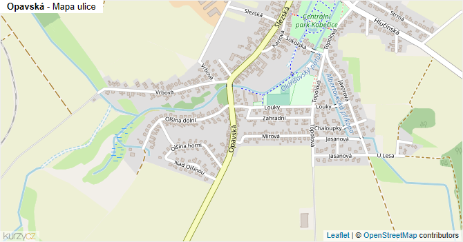 Opavská - mapa ulice