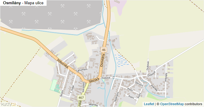 Osmilány - mapa ulice