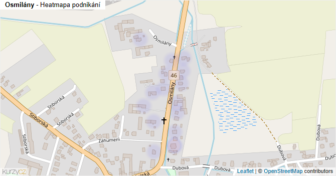 Osmilány - mapa podnikání