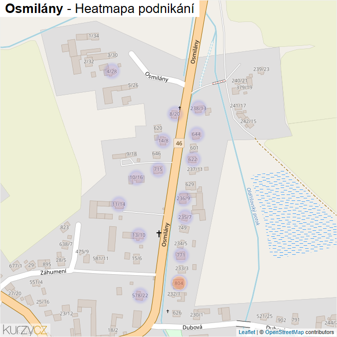 Mapa Osmilány - Firmy v ulici.