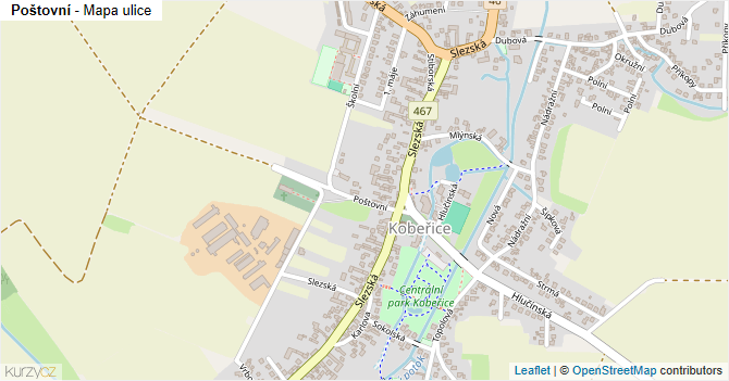 Poštovní - mapa ulice