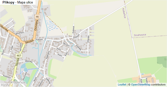 Příkopy - mapa ulice