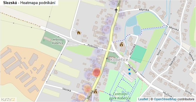 Slezská - mapa podnikání