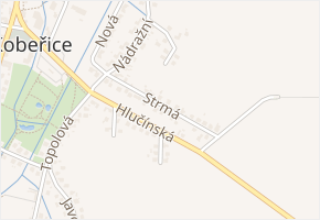 Strmá v obci Kobeřice - mapa ulice