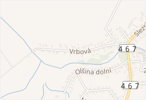 Vrbová v obci Kobeřice - mapa ulice