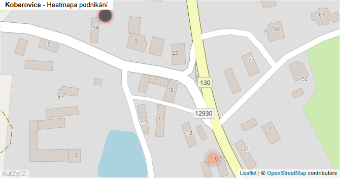 Koberovice - mapa podnikání
