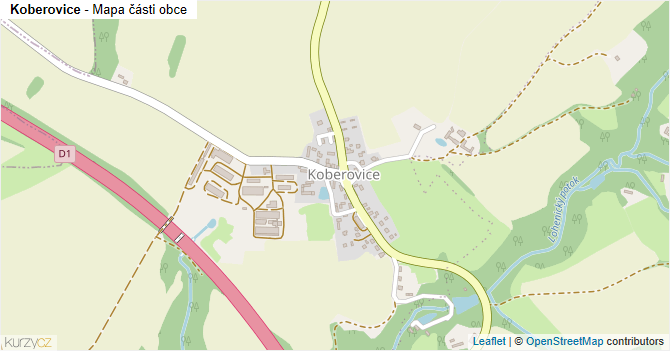 Koberovice - mapa části obce