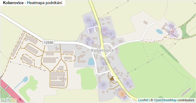 Koberovice - mapa podnikání