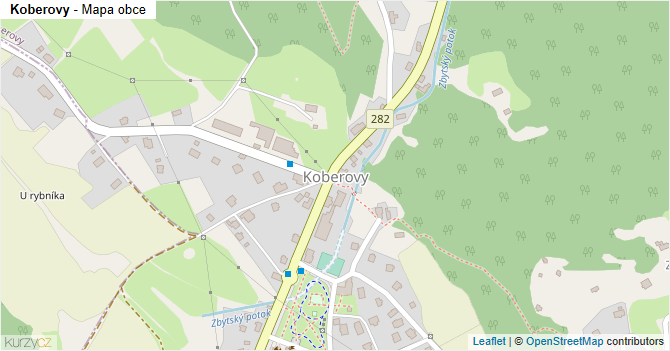 Koberovy - mapa obce