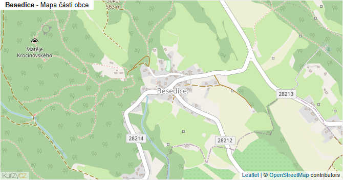 Besedice - mapa části obce