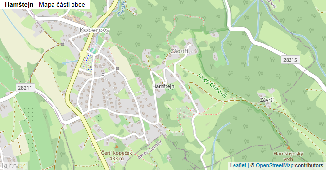 Hamštejn - mapa části obce