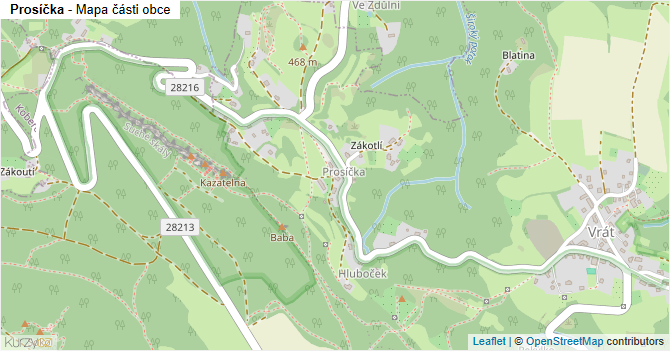 Prosíčka - mapa části obce