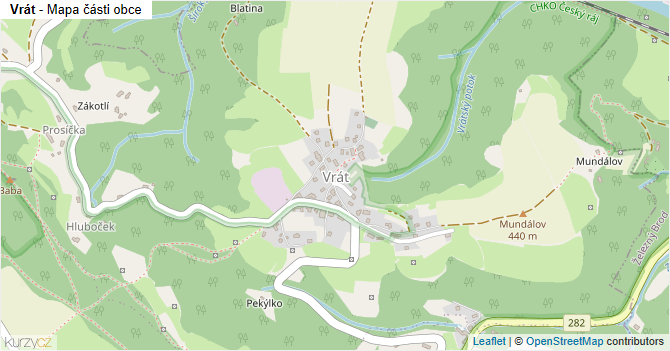 Vrát - mapa části obce