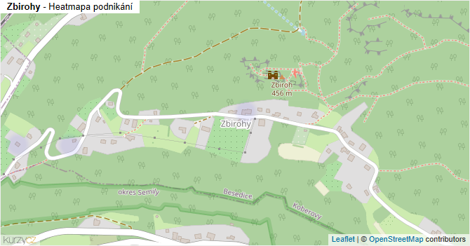 Zbirohy - mapa podnikání