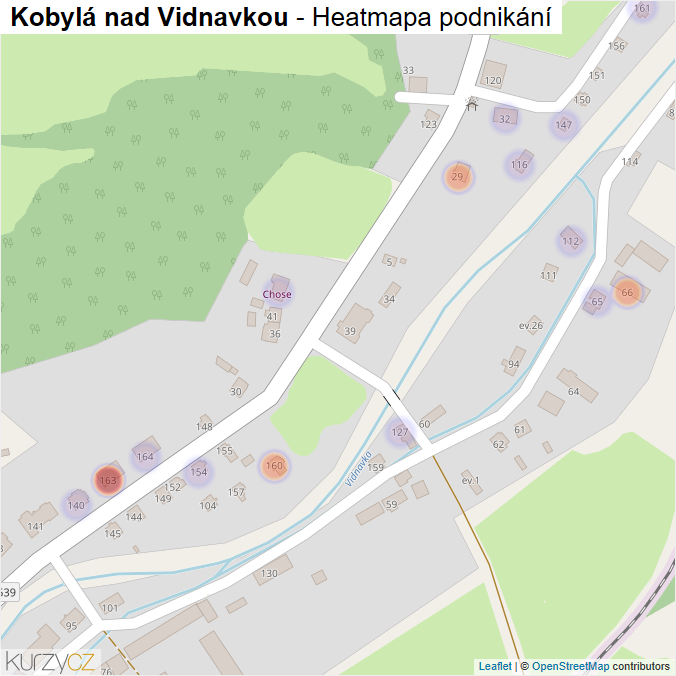 Mapa Kobylá nad Vidnavkou - Firmy v části obce.