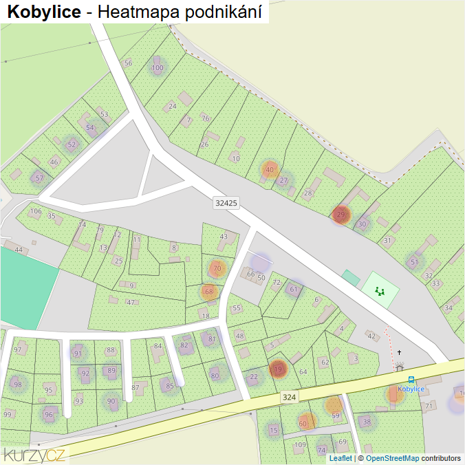 Mapa Kobylice - Firmy v části obce.