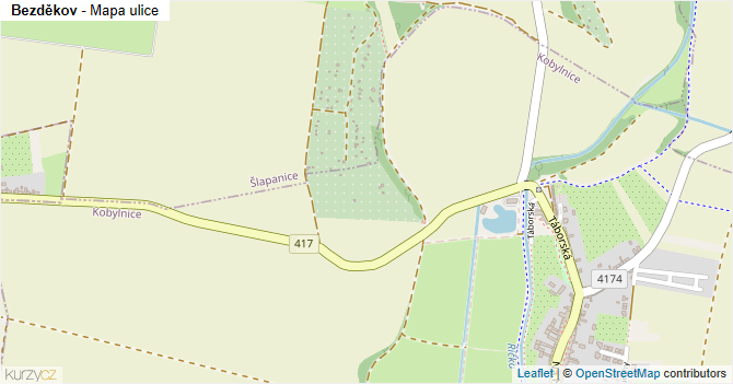 Bezděkov - mapa ulice