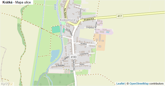 Krátká - mapa ulice