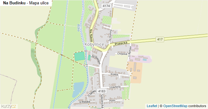 Na Budínku - mapa ulice