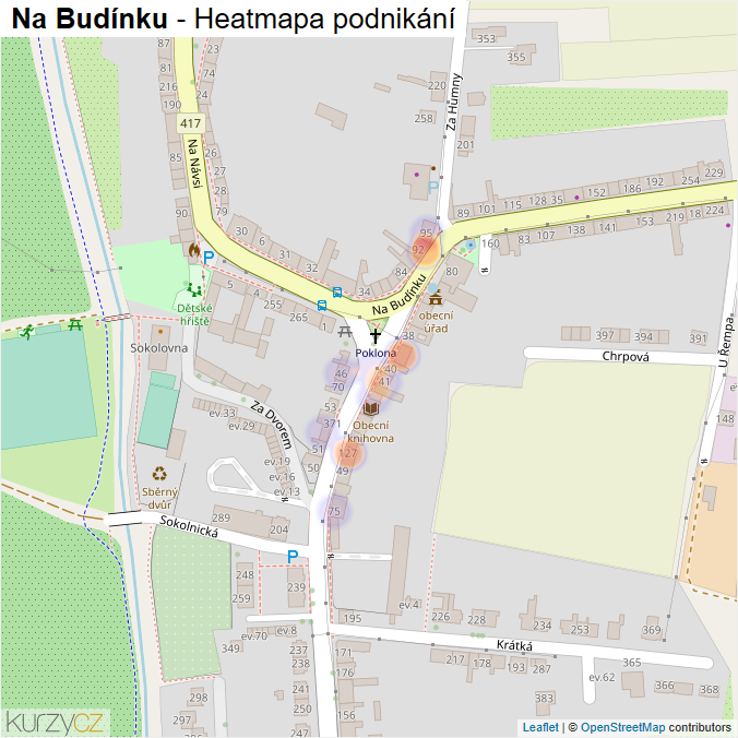 Mapa Na Budínku - Firmy v ulici.